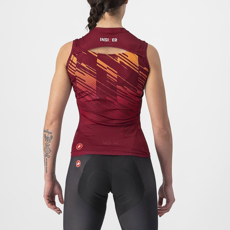 Burgundy Women Castelli INSIDER W SLEEVELESS Jersey | 801734XRC