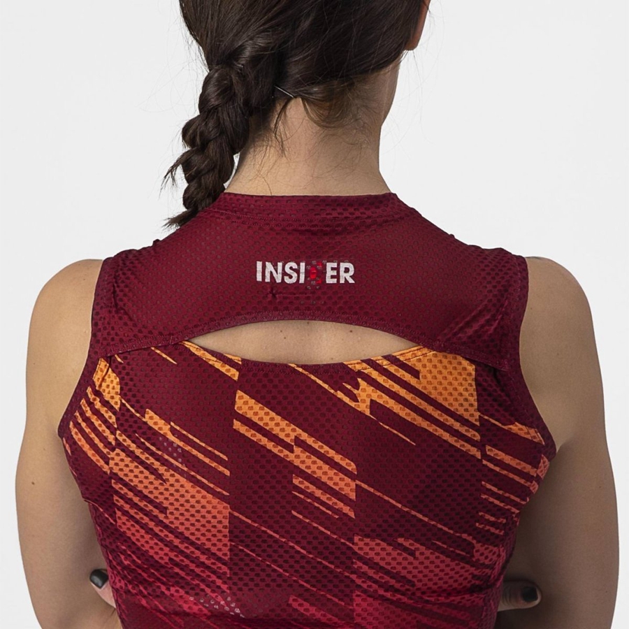 Burgundy Women Castelli INSIDER W SLEEVELESS Jersey | 801734XRC