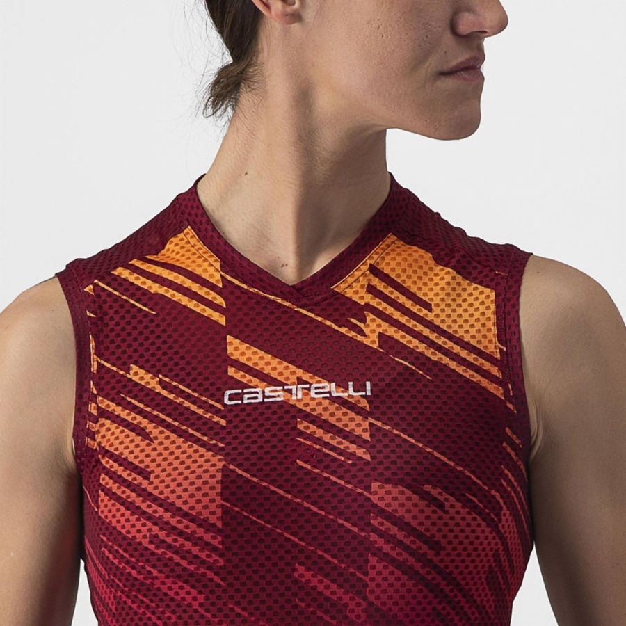 Burgundy Women Castelli INSIDER W SLEEVELESS Jersey | 801734XRC