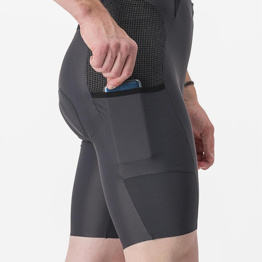 Dark Grey Men Castelli FREE UNLIMITED Bib Shorts | 819647MAJ