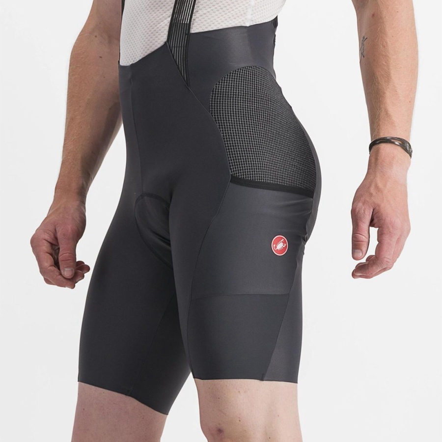 Dark Grey Men Castelli FREE UNLIMITED Bib Shorts | 819647MAJ