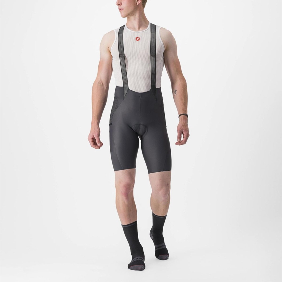 Dark Grey Men Castelli FREE UNLIMITED Bib Shorts | 819647MAJ