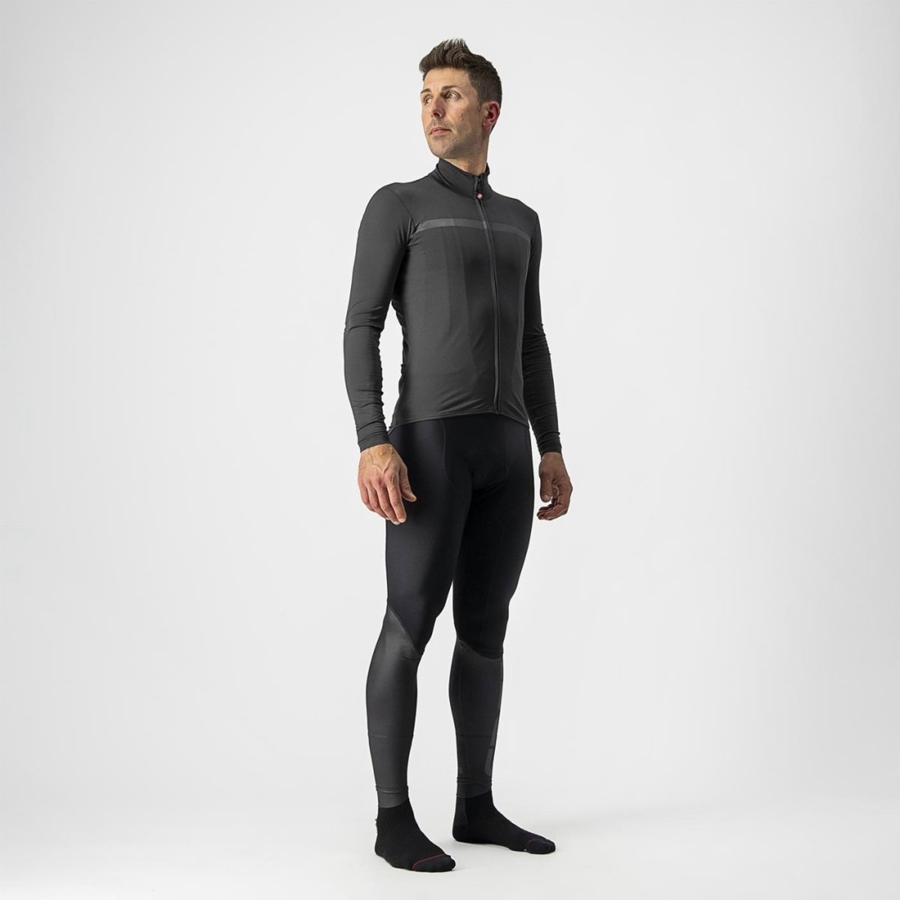 Dark Grey Men Castelli PRO THERMAL MID LS Jersey | 623418QHJ