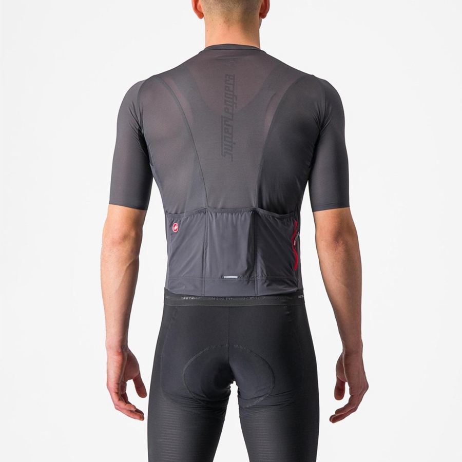 Dark Grey Men Castelli SUPERLEGGERA 3 Jersey | 816709ELP