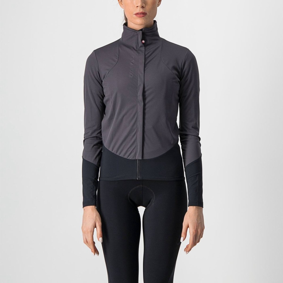 Dark Grey / Black Women Castelli BETA RoS W Jackets | 487036RPD