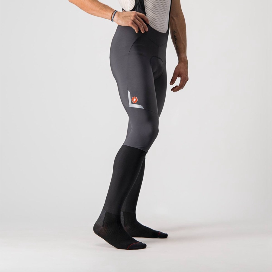 Dark Grey / Silver Men Castelli VELOCISSIMO 5 Bib Tights | 069548FAI