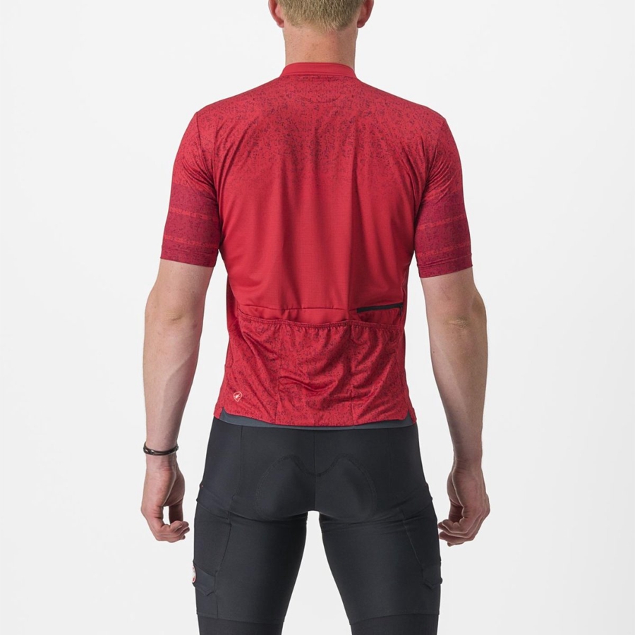 Dark Red Men Castelli UNLIMITED TERRA Jersey | 725083LPX