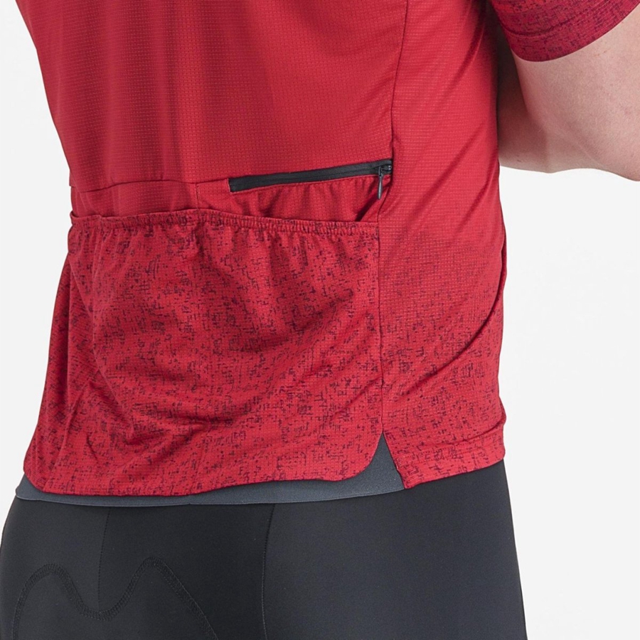 Dark Red Men Castelli UNLIMITED TERRA Jersey | 725083LPX