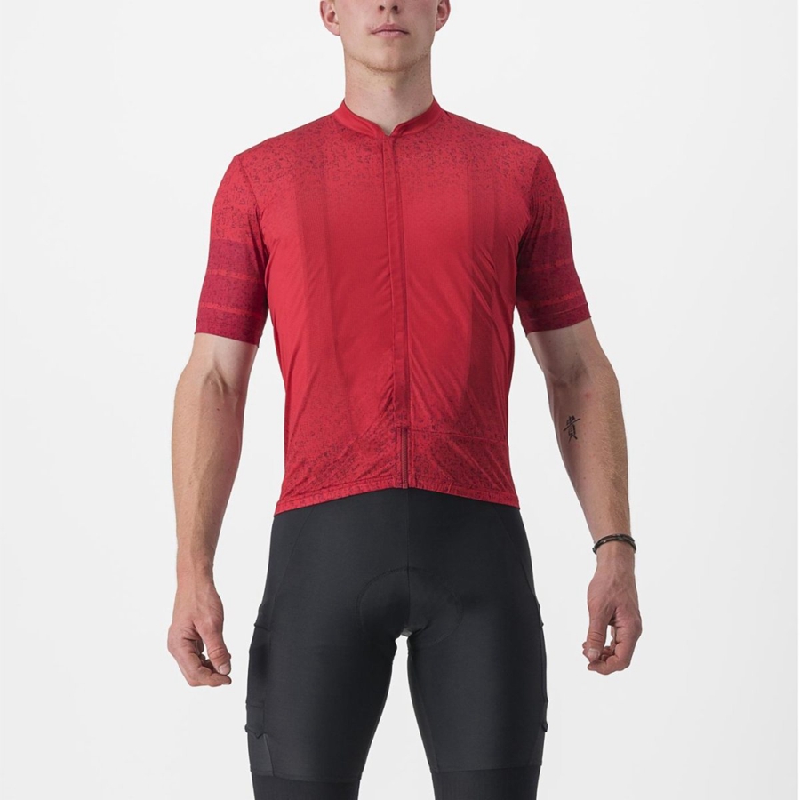 Dark Red Men Castelli UNLIMITED TERRA Jersey | 725083LPX