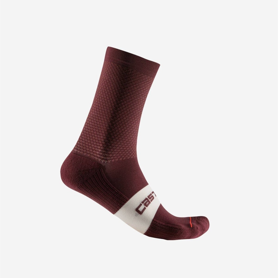 Deep Burgundy Men Castelli ESPRESSO 15 Socks | 017592UVJ