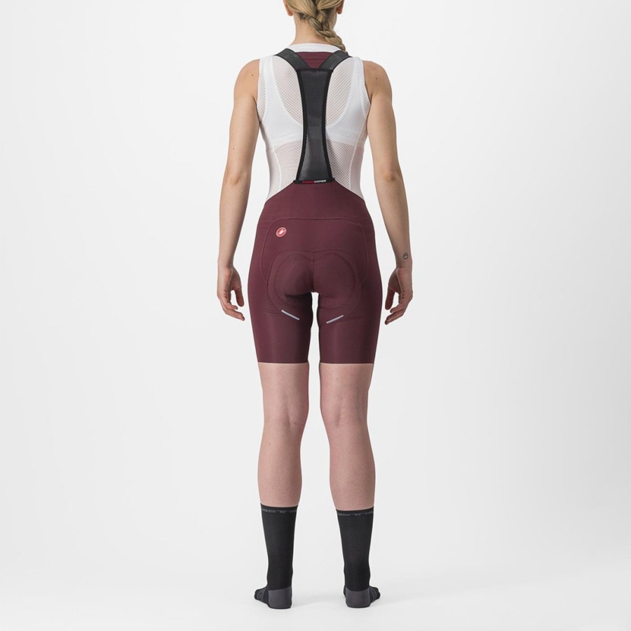 Deep Burgundy Women Castelli FREE AERO RC W Bib Shorts | 548310FBP