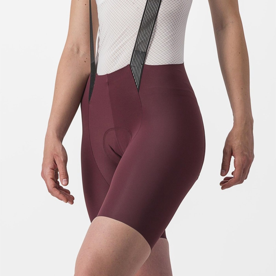 Deep Burgundy Women Castelli FREE AERO RC W Bib Shorts | 548310FBP