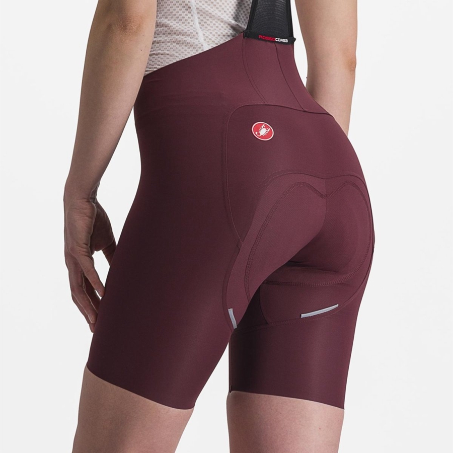 Deep Burgundy Women Castelli FREE AERO RC W Bib Shorts | 548310FBP