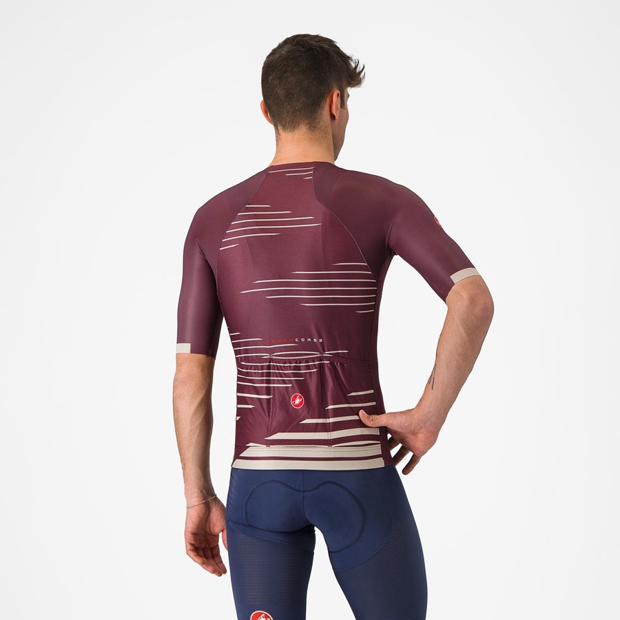 Deep Burgundy / Silver Men Castelli CLIMBER'S 4.0 Jersey | 896031XBL