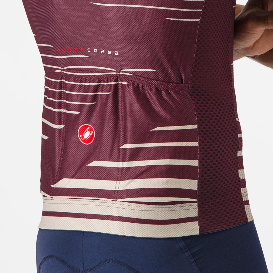 Deep Burgundy / Silver Men Castelli CLIMBER'S 4.0 Jersey | 896031XBL