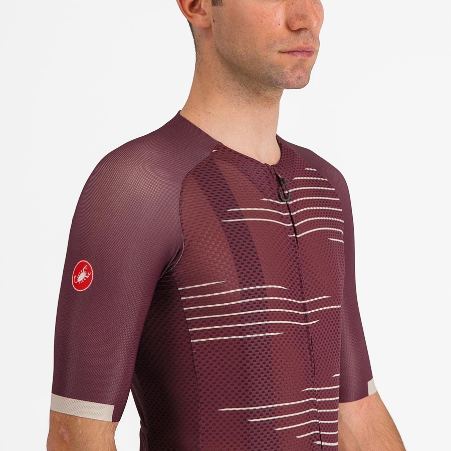 Deep Burgundy / Silver Men Castelli CLIMBER'S 4.0 Jersey | 896031XBL