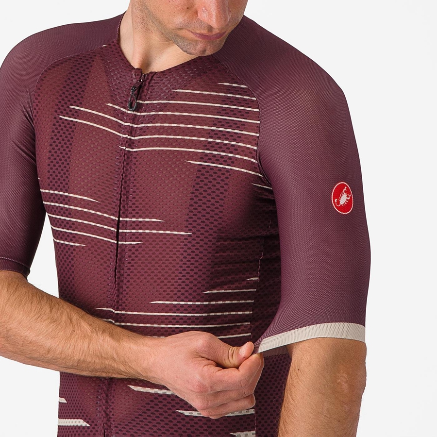 Deep Burgundy / Silver Men Castelli CLIMBER'S 4.0 Jersey | 896031XBL