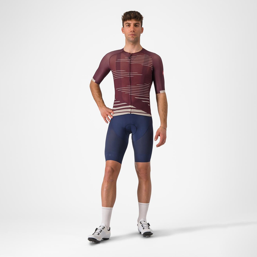 Deep Burgundy / Silver Men Castelli CLIMBER'S 4.0 Jersey | 896031XBL