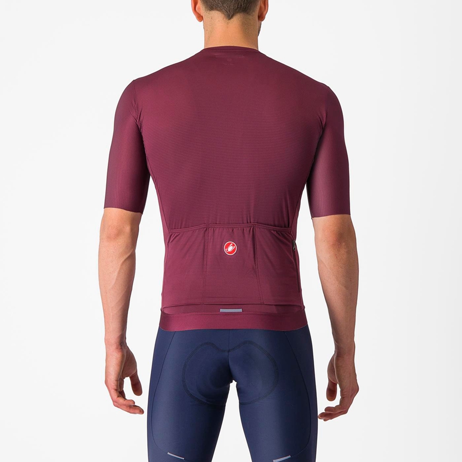 Deep Burgundy / Silver Men Castelli ESPRESSO Jersey | 768130PSY