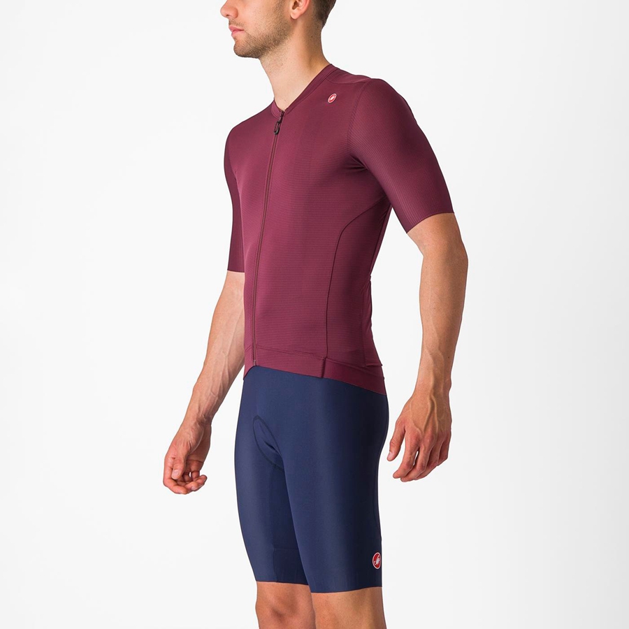 Deep Burgundy / Silver Men Castelli ESPRESSO Jersey | 768130PSY