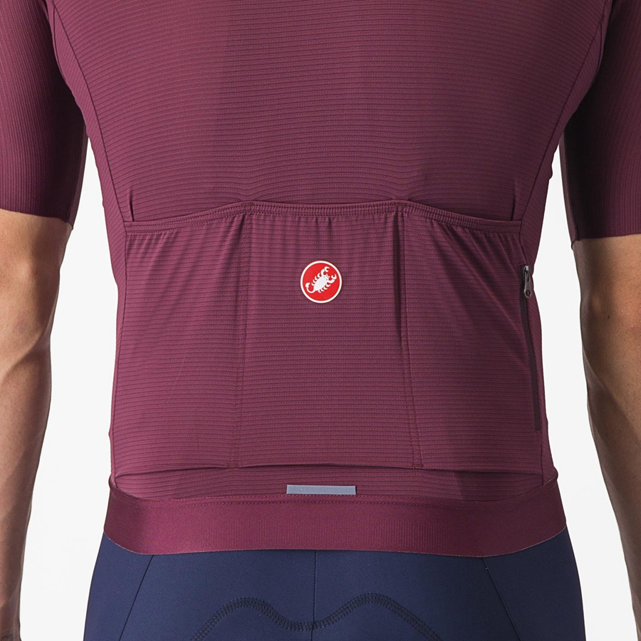 Deep Burgundy / Silver Men Castelli ESPRESSO Jersey | 768130PSY