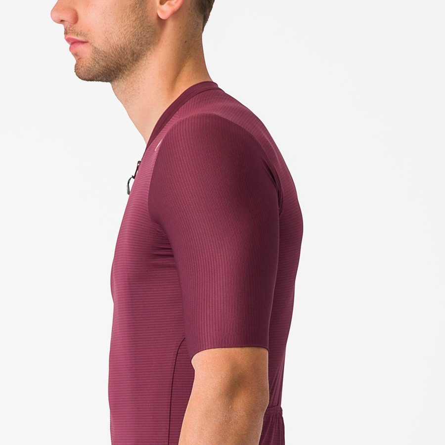 Deep Burgundy / Silver Men Castelli ESPRESSO Jersey | 768130PSY