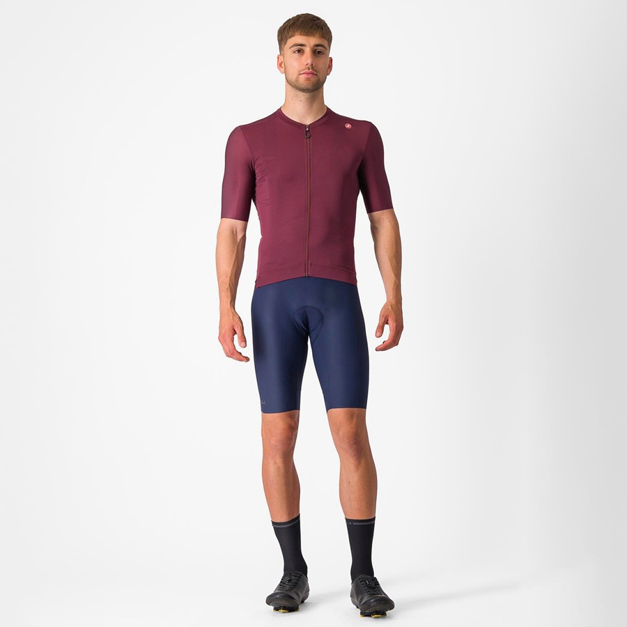 Deep Burgundy / Silver Men Castelli ESPRESSO Jersey | 768130PSY