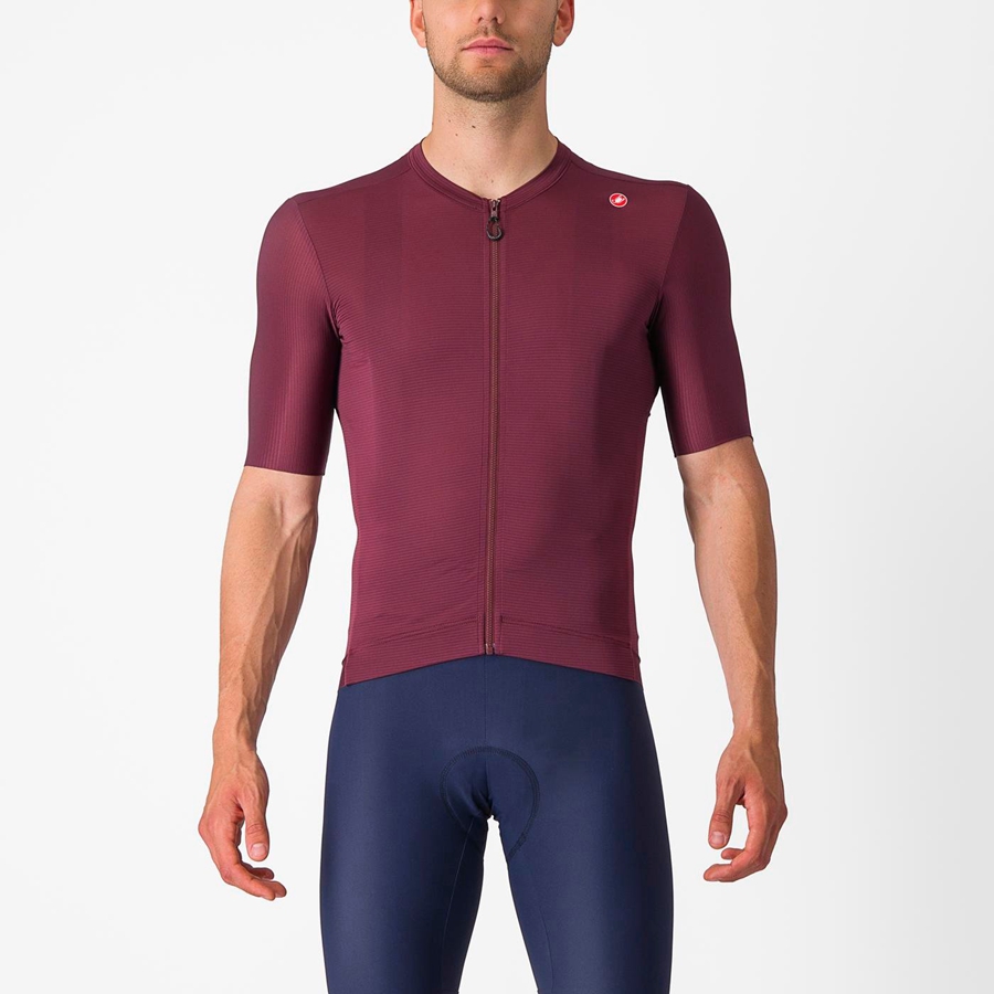 Deep Burgundy / Silver Men Castelli ESPRESSO Jersey | 768130PSY