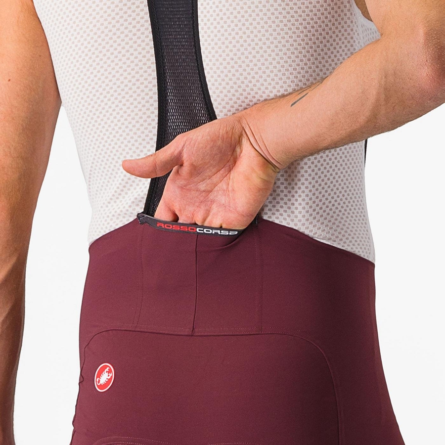 Deep Burgundy / White Men Castelli FREE AERO RC CLASSIC Bib Shorts | 724815UXN