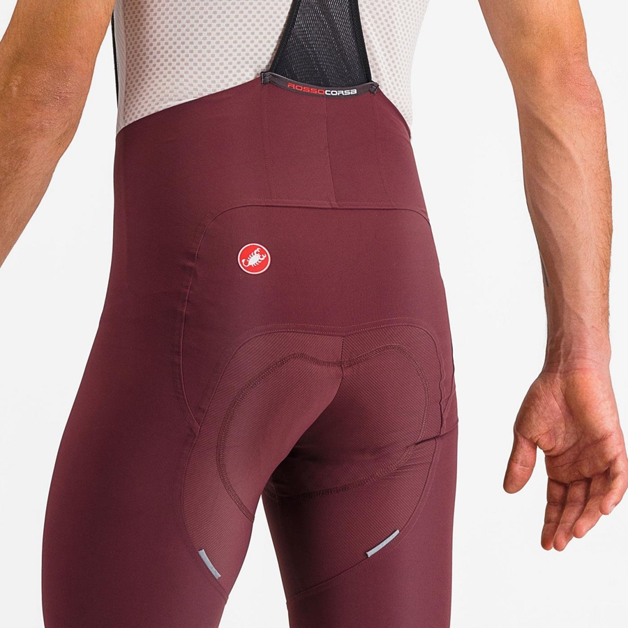 Deep Burgundy / White Men Castelli FREE AERO RC CLASSIC Bib Shorts | 724815UXN