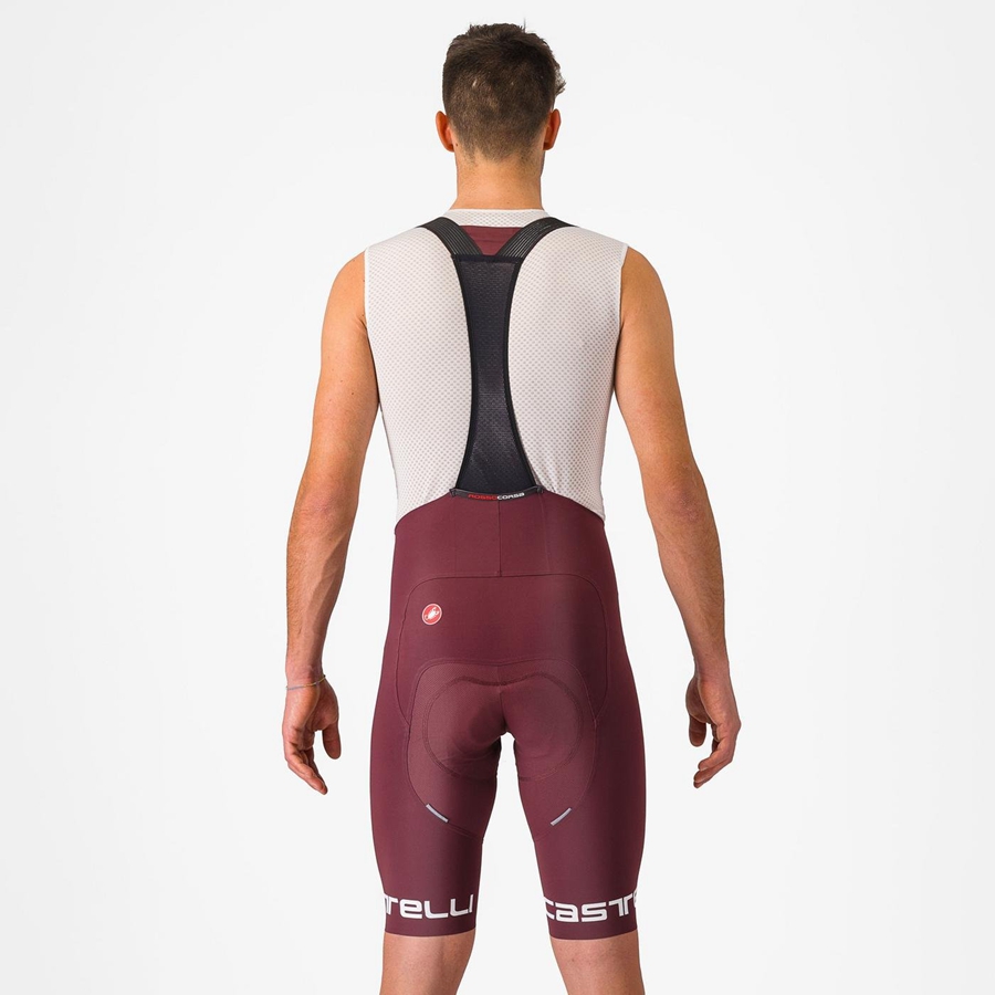 Deep Burgundy / White Men Castelli FREE AERO RC CLASSIC Bib Shorts | 724815UXN