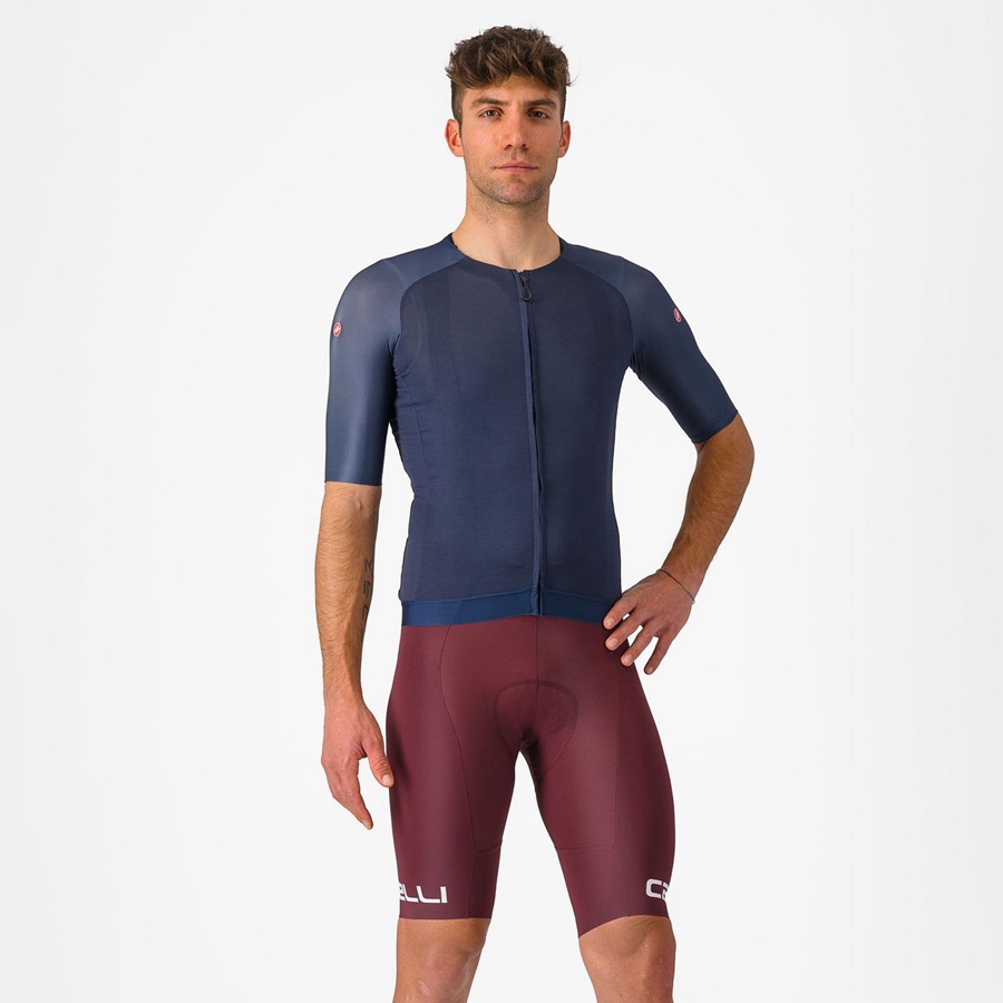 Deep Burgundy / White Men Castelli FREE AERO RC CLASSIC Bib Shorts | 724815UXN