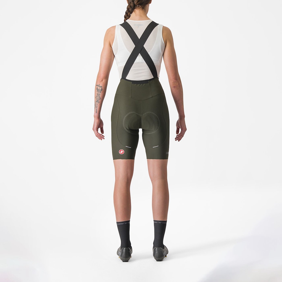 Deep Green Women Castelli ESPRESSO W DT Bib Shorts | 846032USR