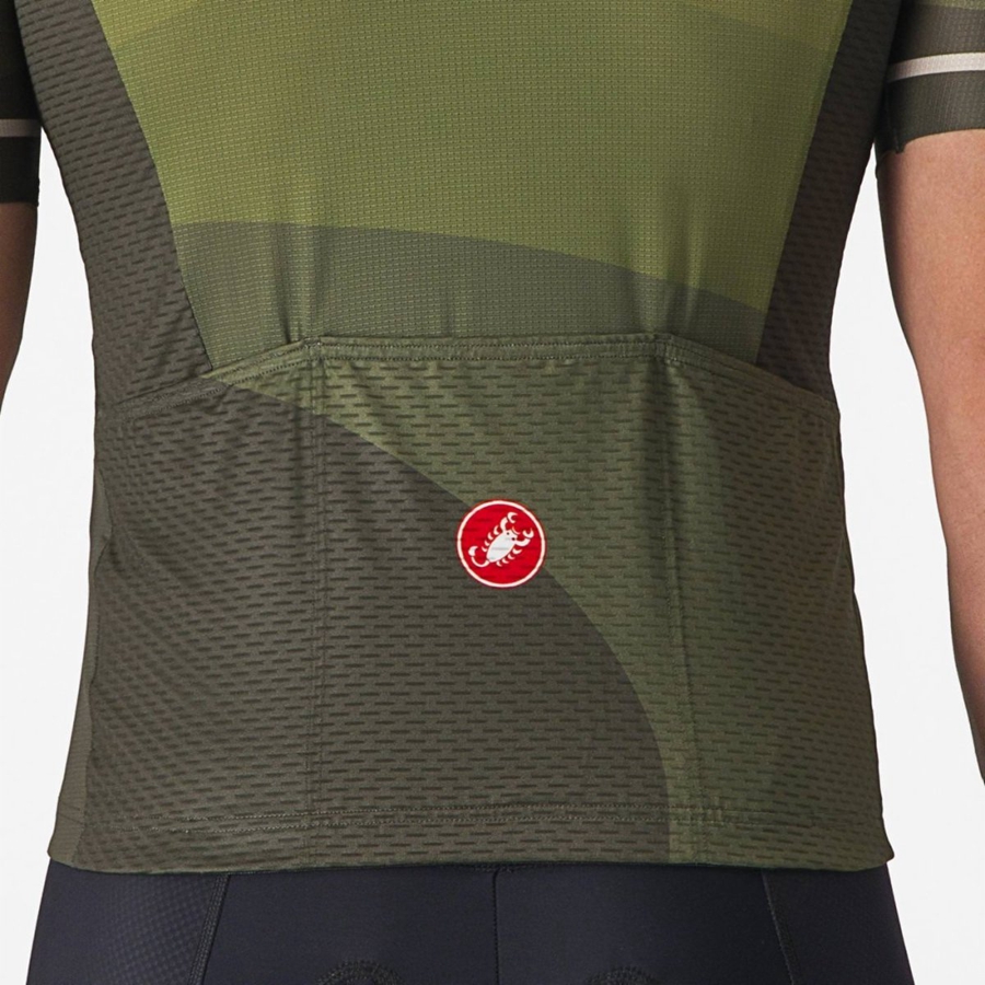 Deep Green / Olive / Silver Men Castelli ORIZZONTE Jersey | 653948JCN