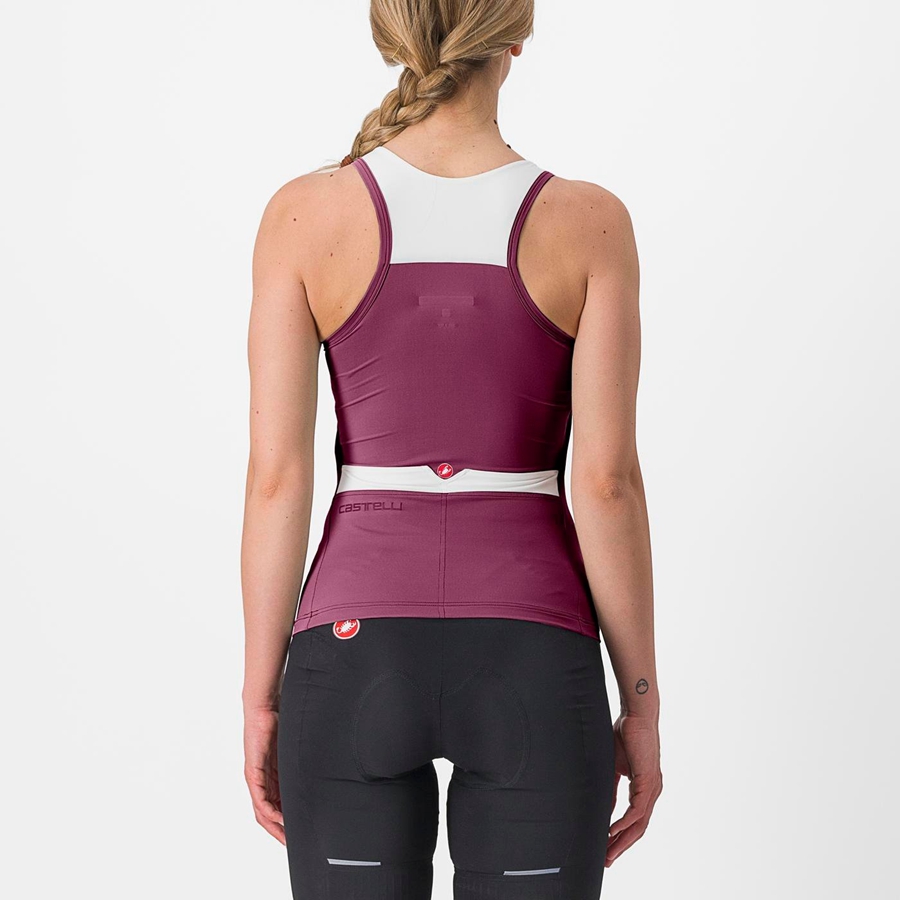 Deep Purple / White Women Castelli SOLARIS TOP Jersey | 504193FEJ