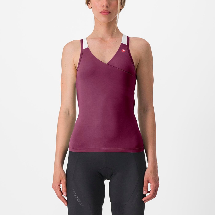 Deep Purple / White Women Castelli SOLARIS TOP Jersey | 504193FEJ