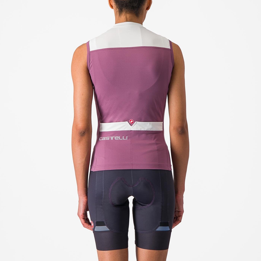 Deep Purple / White Women Castelli SOLARIS SLEEVELESS Jersey | 472053VDA