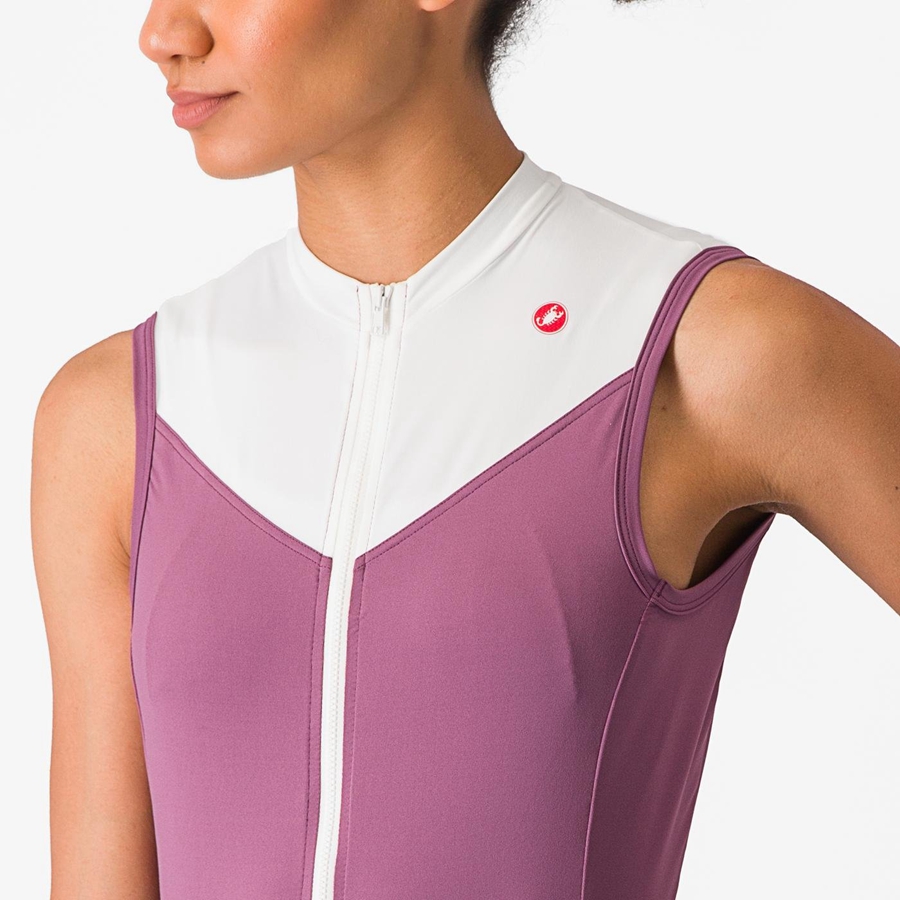 Deep Purple / White Women Castelli SOLARIS SLEEVELESS Jersey | 472053VDA