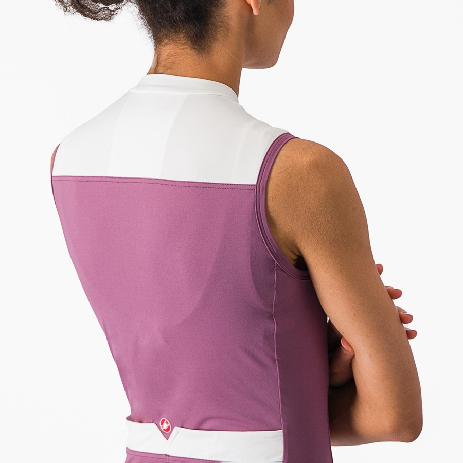 Deep Purple / White Women Castelli SOLARIS SLEEVELESS Jersey | 472053VDA