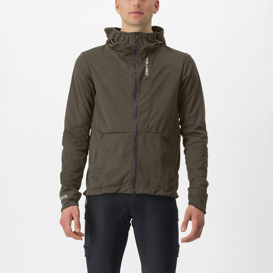 Green Men Castelli TRAIL HOODIE Jackets | 018534PVO