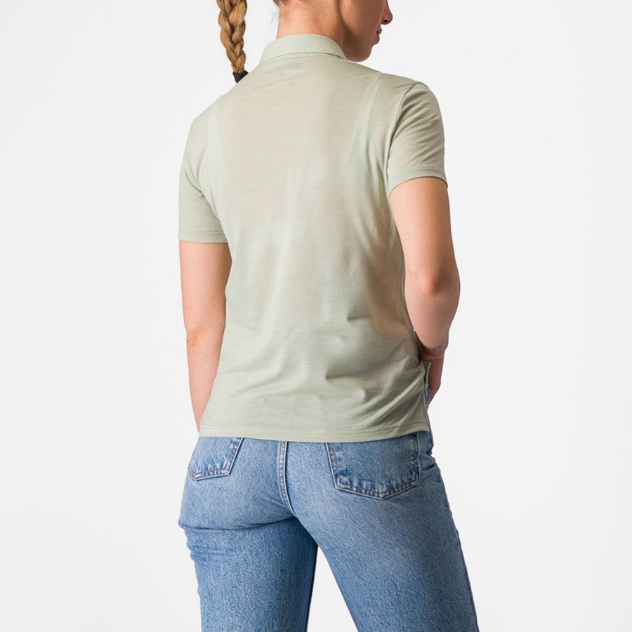 Green Women Castelli MERINO W POLO Casual | 157230HKN