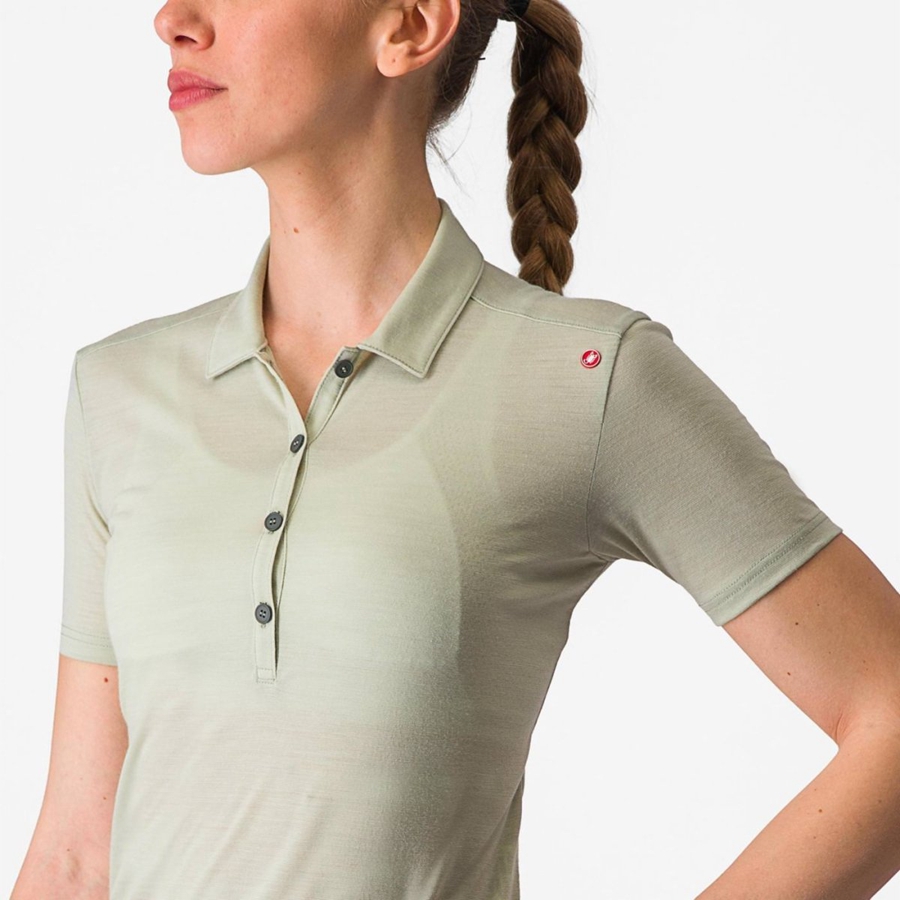 Green Women Castelli MERINO W POLO Casual | 157230HKN