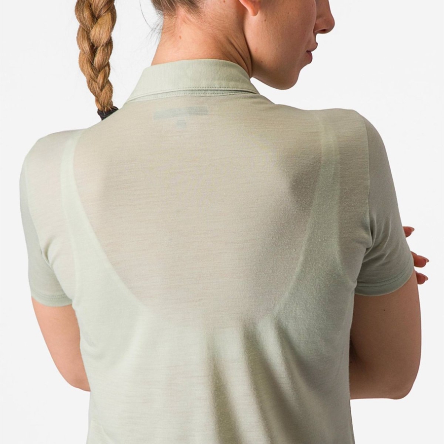 Green Women Castelli MERINO W POLO Casual | 157230HKN