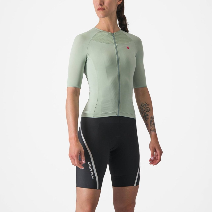 Green / Blue Women Castelli VELOCISSIMA 2 Jersey | 081435BDW