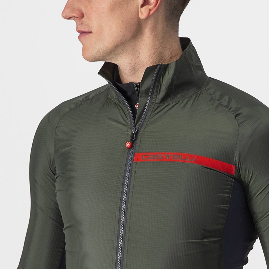 Green / Dark Grey Men Castelli SQUADRA STRETCH Protection | 263408MIV