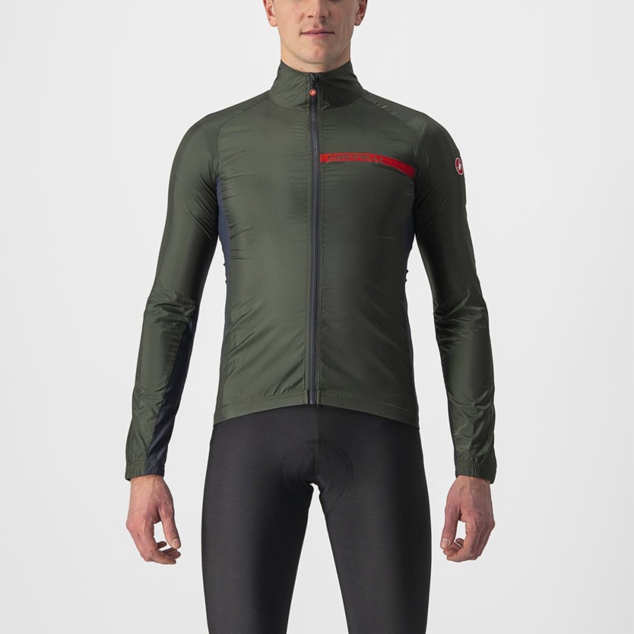 Green / Dark Grey Men Castelli SQUADRA STRETCH Protection | 263408MIV