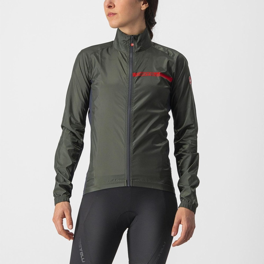 Green / Dark Grey Women Castelli SQUADRA STRETCH W Protection | 103862YBQ