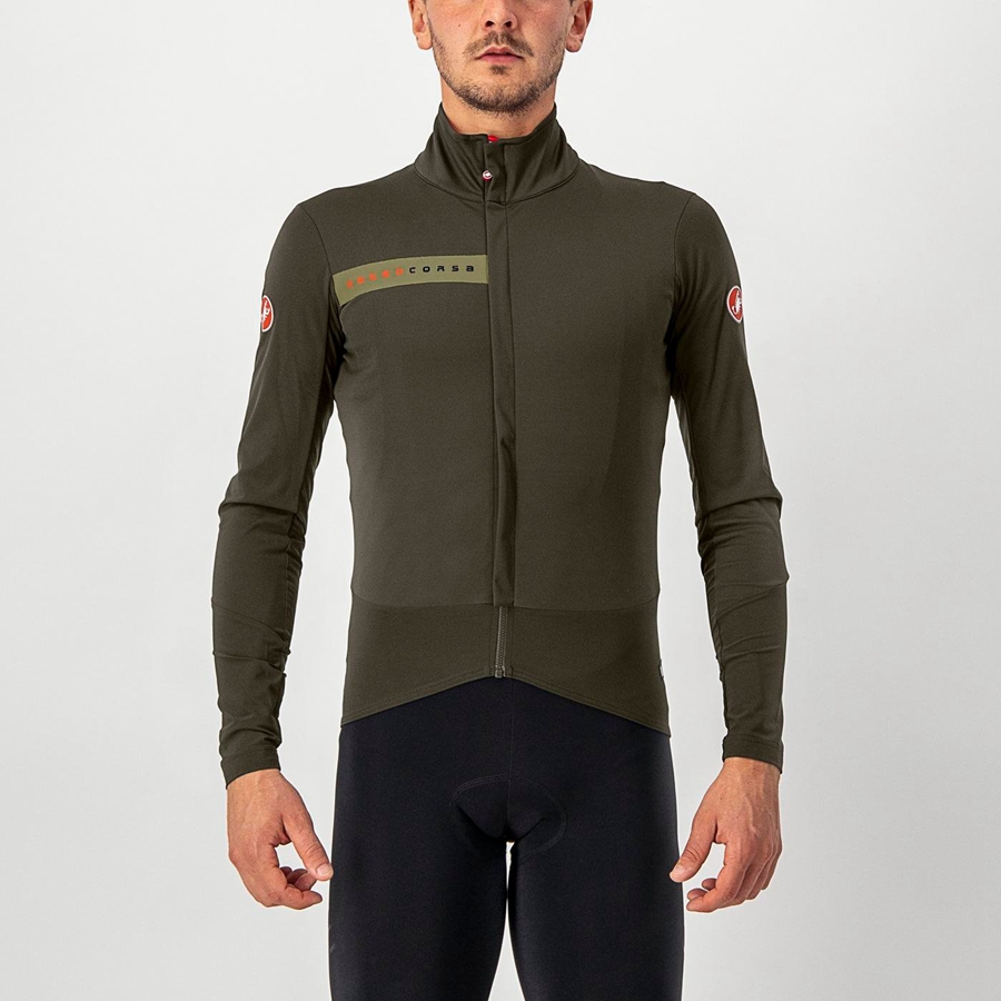 Green / Green Men Castelli BETA RoS Jackets | 598402FWC