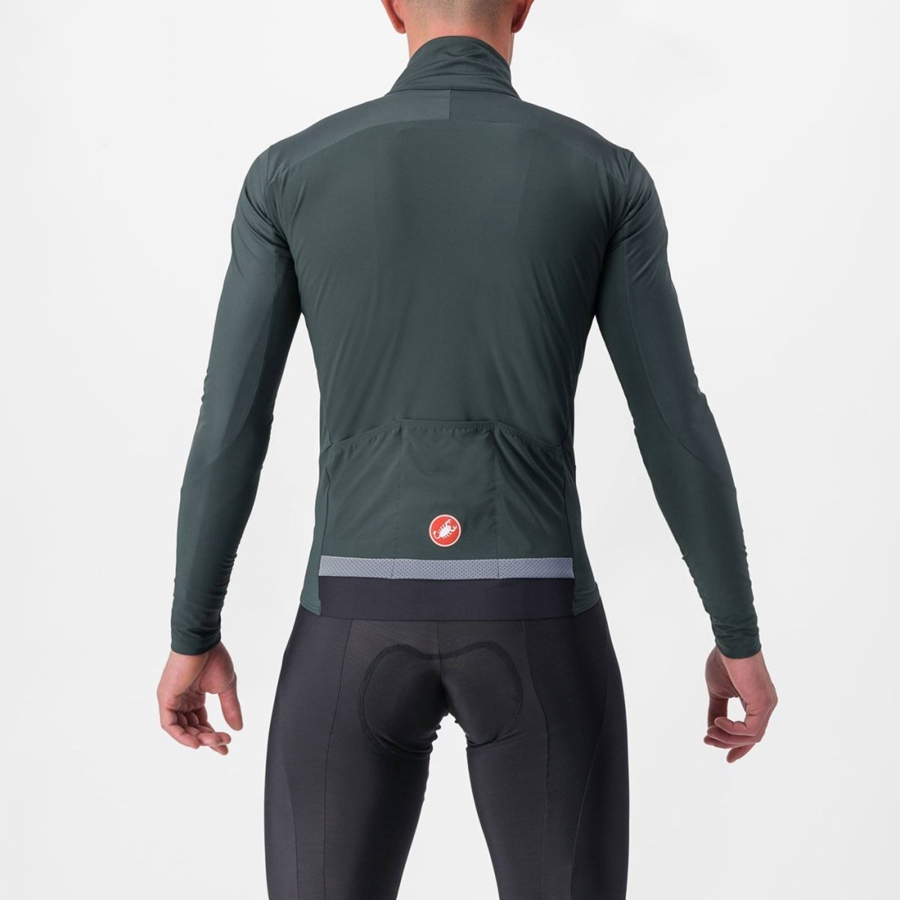 Green / Red Orange Men Castelli BETA RoS Jackets | 073265YTA