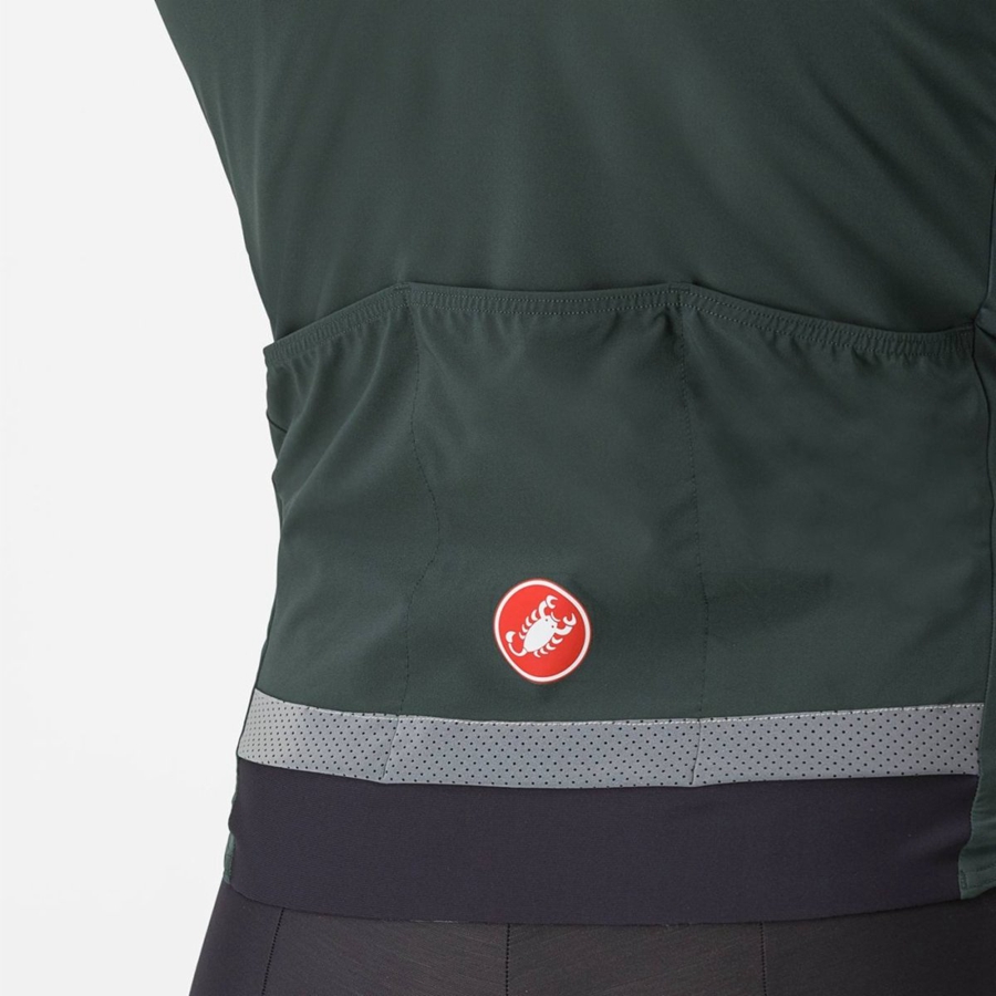 Green / Red Orange Men Castelli BETA RoS Jackets | 073265YTA